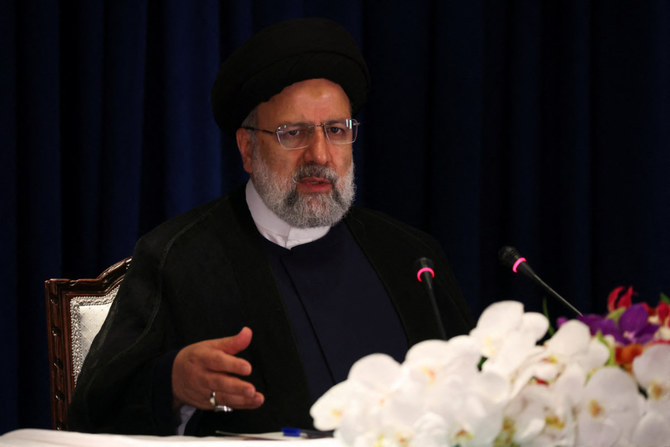 Iranian President Ebrahim Raisi attends a press conference concluding his appearance at the United Nations General Assembly in New York City on September 20, 2023. (REUTERS)