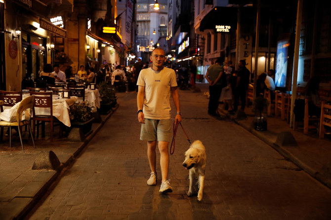 Adem Maarastawi, a 29-year-old Syrian activist, poses after an interview with Reuters in Istanbul (REUTERS)