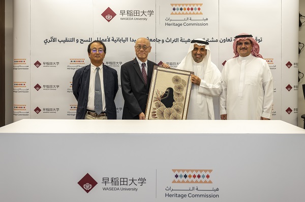 Iwai Fumio, ambassador of Japan in Saudi Arabia, during the signing of the agreement between Dr. Jasser and Dr. HASEGAWA So. (Supplied)
