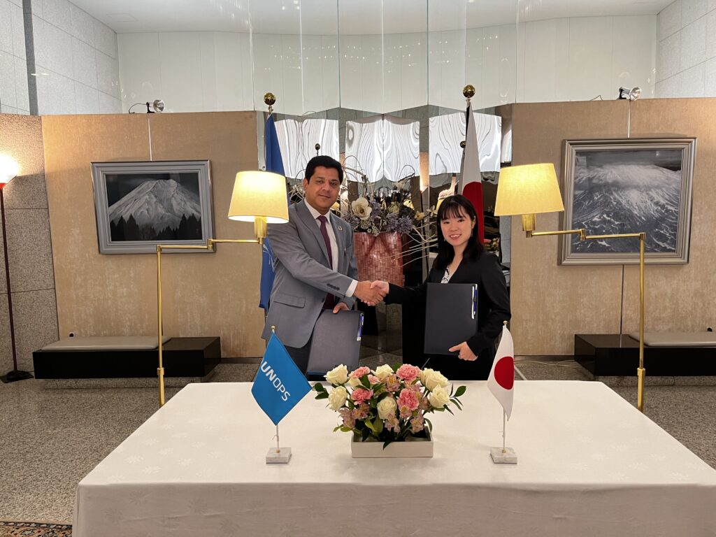 Ms. ISHIBASHI Marino, Charge d'Affaires ad interim of the Embassy of Japan in the Republic of Yemen meeting with Mr. Muhammad Usman AKRAM, Representative and Director for the United Nations Office for Project Services Operational Hub  (Supplied)