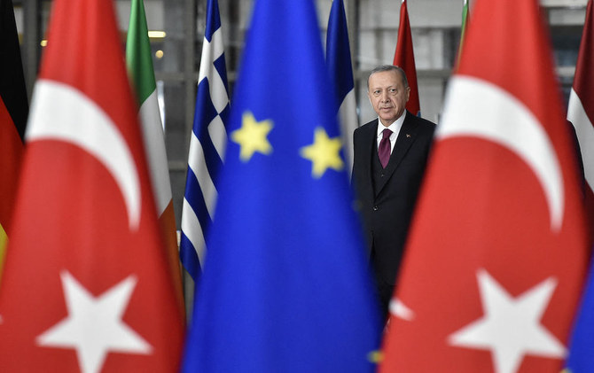 Turkish President Tayyip Erdogan said the European Union is making moves to distance itself from Turkiye. (AFP file photo)