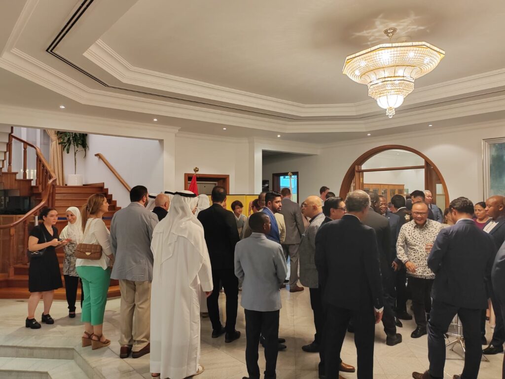 Guests at Noboru's residence in Dubai bid farewell to Noboru. (ANJ)