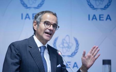 Rafael Grossi, Director General of the International Atomic Energy Agency (IAEA) speaks during the IAEA's Board of Governors meeting at the agency's headquarters in Vienna, Austria on September 11, 2023. (AFP)