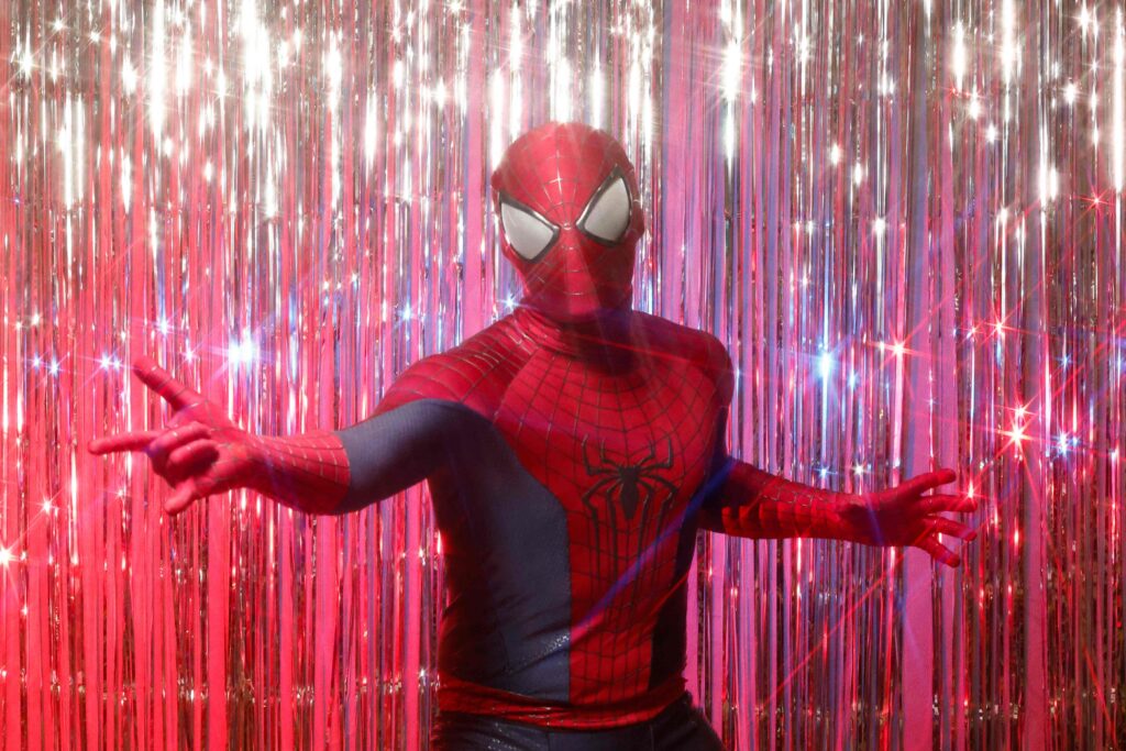 A cosplayer dressed as Spiderman poses for a photo during New York Comic Con at Javits Center on October 14, 2023 in New York City. 