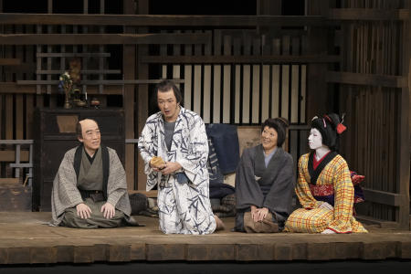 In this photo provided by Shochiku, actors perform in Bunshichi Mottoi Monogatari, presented in English as 