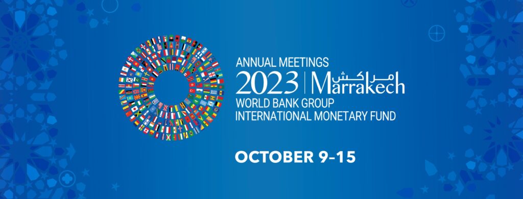 The gathering will take place on the sidelines of an annual meeting of the IMF and World Bank . (IMF)
