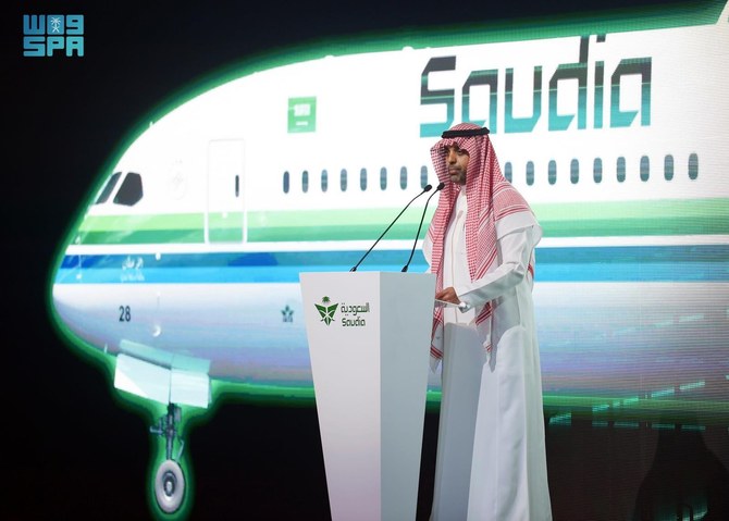 Saudi Arabian Airlines (Saudia) unveiled its new brand identity and livery during an event in Jeddah on Saturday. (Supplied)