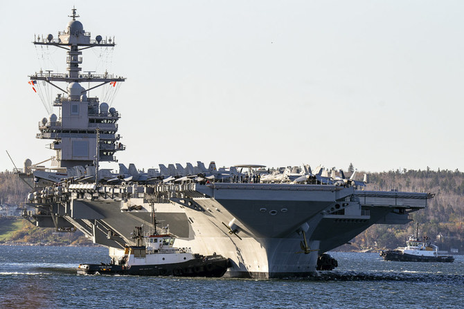 The US Navy's aircraft carrier Gerald R. Ford and other ships comprising its strike group have been ordered to sail to the Eastern Mediterranean amid an unprecedented attack against Israel by Hamas militants from Gaza. (The Canadian Press via AP/File photo)