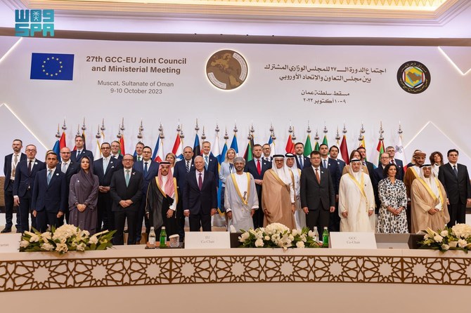 Prince Faisal met the representatives of brotherly and friendly countries participating in the 27th session of the joint ministerial council between the Gulf Cooperation Council and the European Union. (SPA)