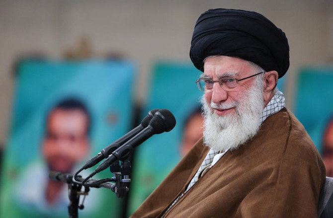 Iran’s Supreme Leader Ayatollah Ali Khamenei said that Israeli officials should face trial for their ‘crimes against Palestinians in Gaza.’ (WANA via Reuters)