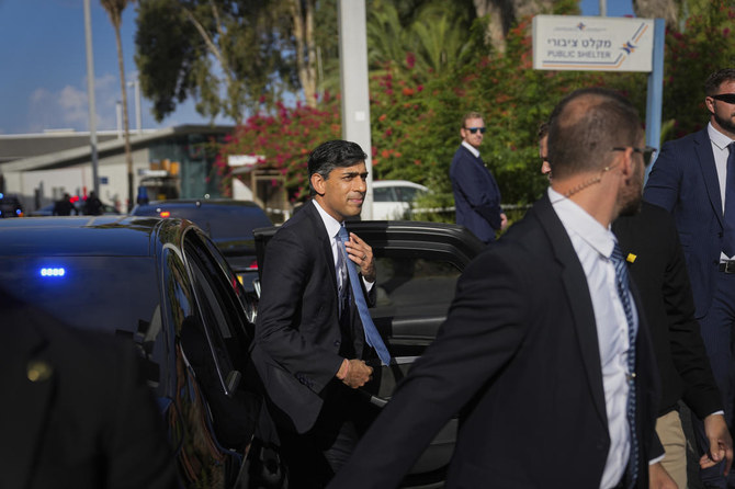 British Prime Minister Rishi Sunak was the latest Western leader to visit Jerusalem on Thursday to show support for Israel. (File/AP)