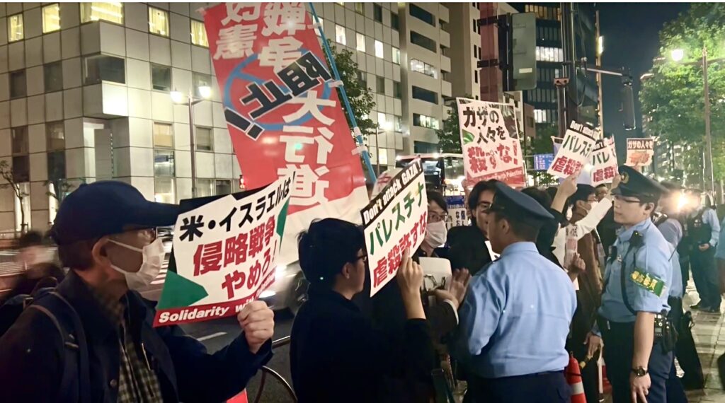 Following the arrest of a student demonstrator near the Israeli Embassy in Tokyo. (ANJ)