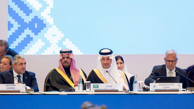 Saudi Tourism Minister Ahmed Al-Khateeb chairs the 119th session of Executive Counsel of the UNWTO. (X/@AhmedAlKhateeb)