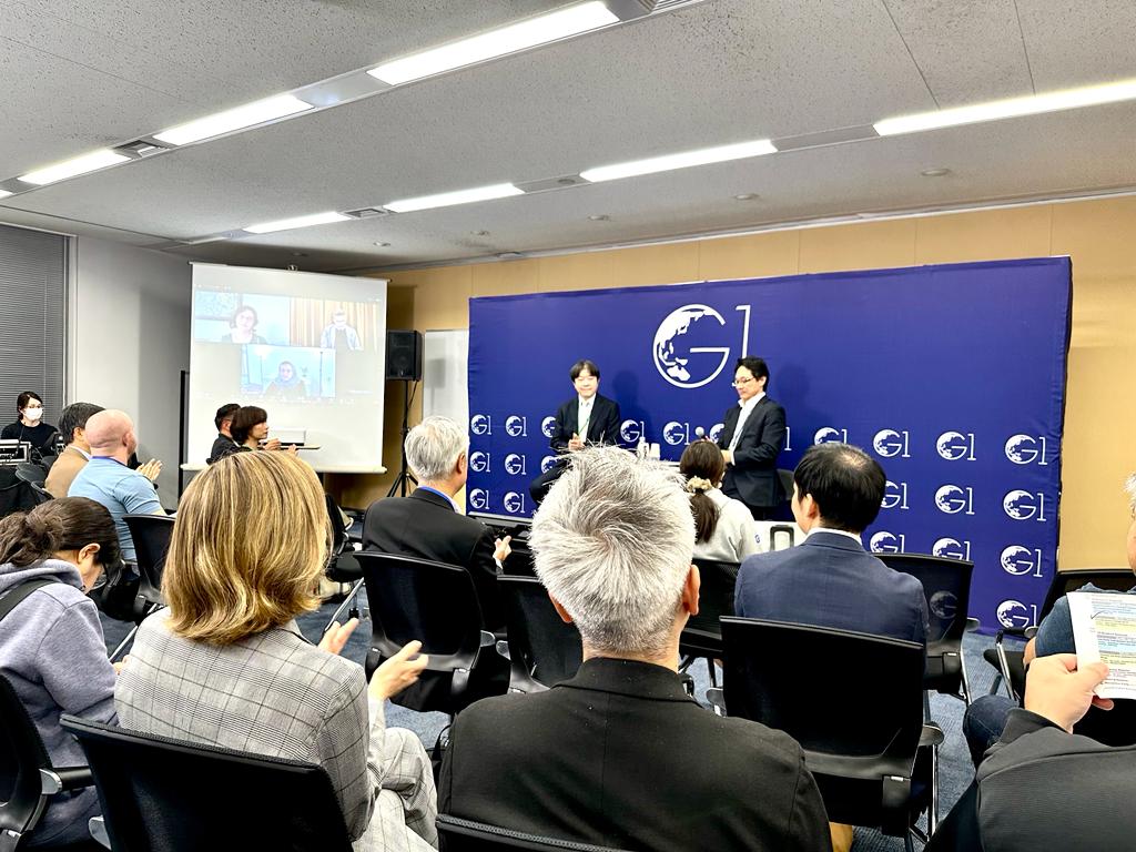 A panel titled ‘Transformative Leadership and Inclusive Growth in the Recent Middle East’ at the G1 Forum on Oct. 9, 2023. (ANJ)