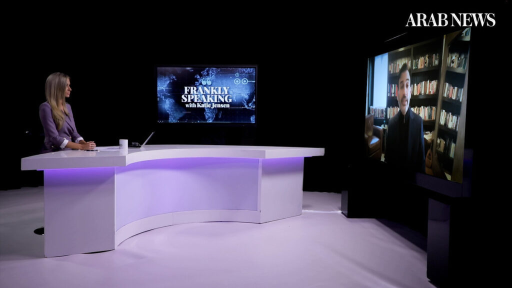 Craig Mokhiber, former director of the New York Office of the UN High Commissioner for Human Rights, speaks to Katie Jensen, host of Frankly Speaking, on issues related to the Gaza humanitarian crisis. (AN Photo)