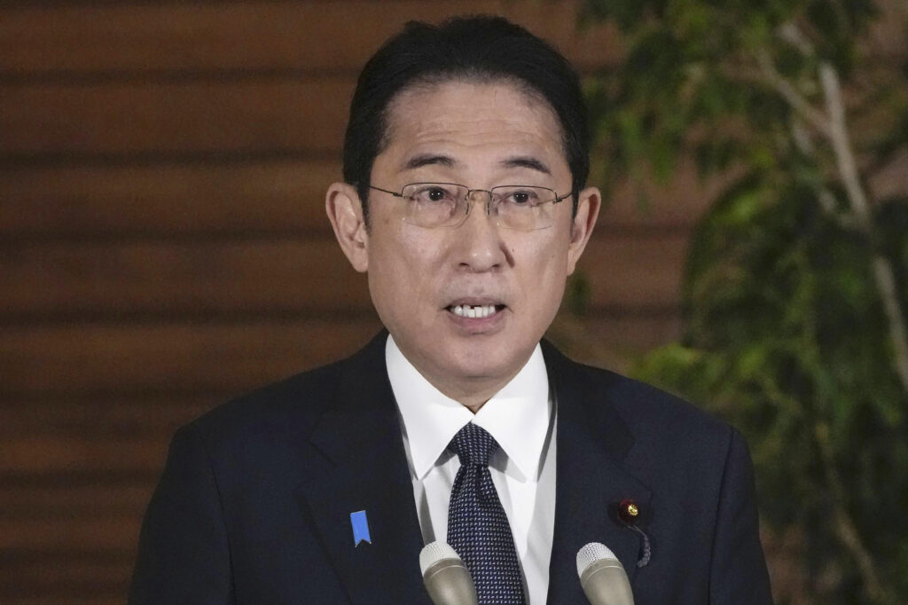 At COP 28, Kishida is expected to highlight Japan's achievements in supporting climate change measures. (Kyodo News via AP)