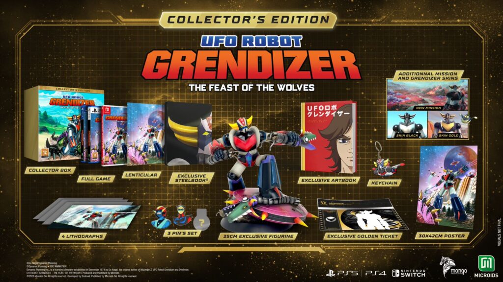 The limited edition items include, but are not limited to, a Grendizer figurine, an exclusive artbook, the 'Feast of the Wolves' video game, and a poster. (Geeky)