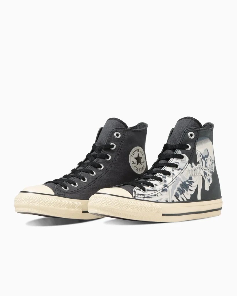 Priced at ¥12,100, Converse's 'All Star Ukiyoe Print Hi Skull' showcases Kuniyoshi's 'Takiyasha the Witch and the Skeleton Spectre' (Converse)