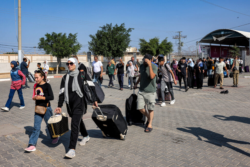 The Rafah border crossing between southern Gaza and Egypt was opened to foreigners and also to Palestinians who need medical treatment on Wednesday. (AFP)