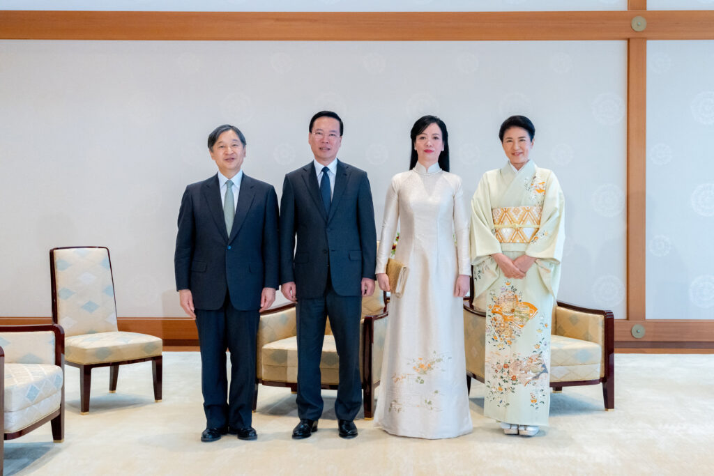 According to the Imperial Household Agency, the four held talks for around 25 minutes and had lunch together. (AFP)