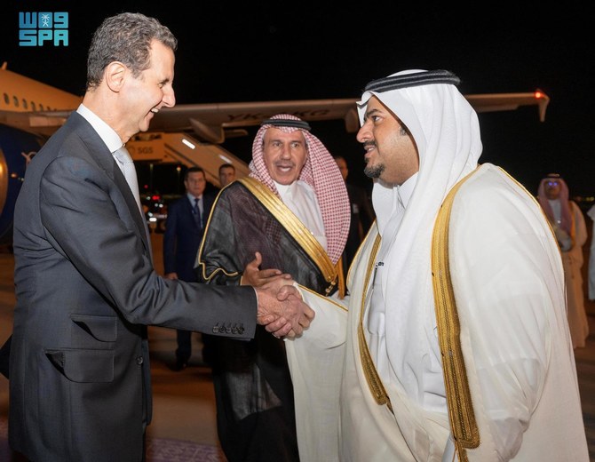 Syrian President Bashar Assad arrived in Riyadh for the Arab-Islamic Summit on Gaza. (SPA)