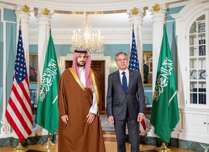 Saudi Arabia’s minister of defense, Prince Khalid bin Salman, met with US Secretary of State Antony Blinken on Wednesday in Washington D.C. (Al-Ekhbariya)