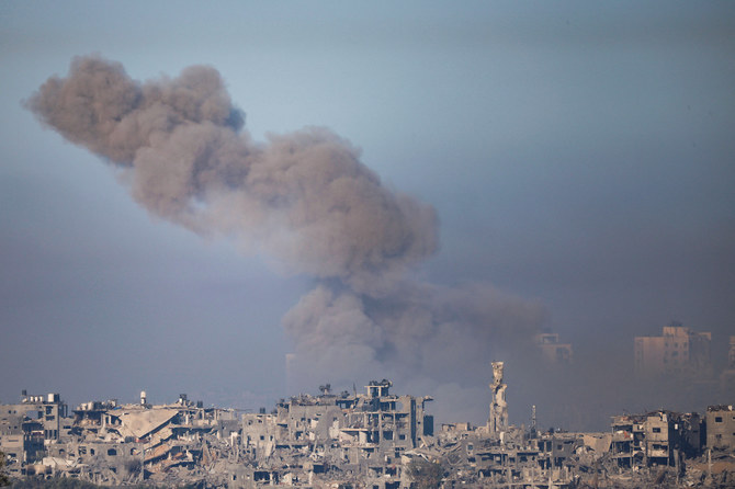 A view of smoke rising from Gaza. (Reuters)