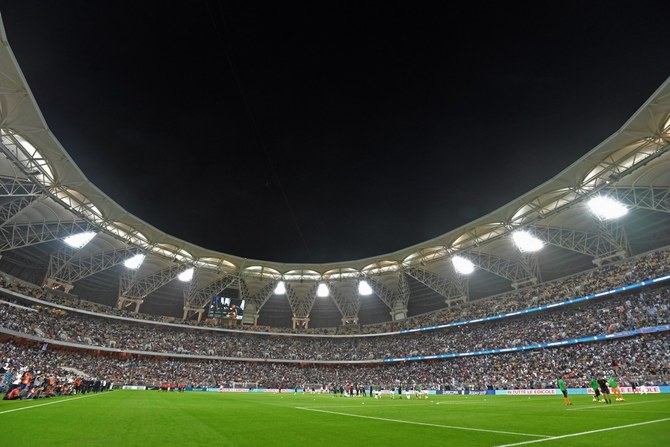 A general view shows the King Abdullah Sports City Stadium in Jeddah ahead of the Supercoppa Italiana final between Juventus and AC Milan on January 16, 2019. (AFP)