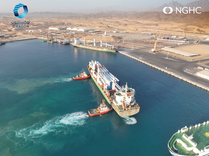 The wind turbines are now being transported via road to the Wind Garden site near the Gulf of Aqaba, where they will be assembled and installed. Supplied.