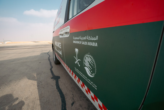The ambulances are part of a fleet of 20 emergency vehicles scheduled to arrive via El-Arish International Airport. (Supplied)
