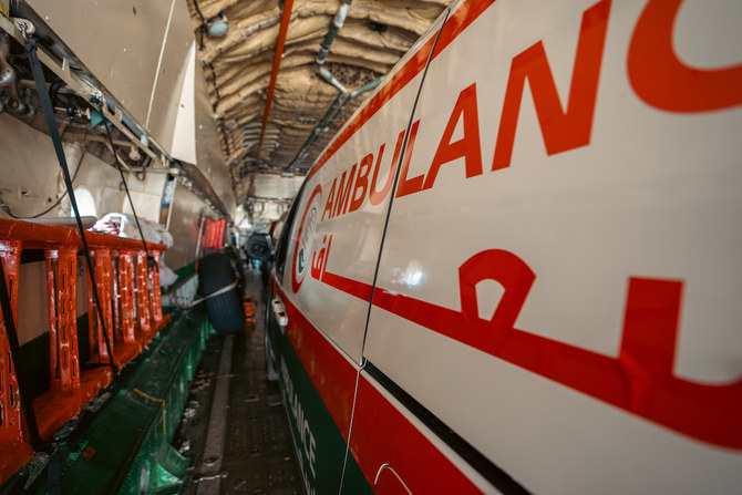 The ambulances are part of a fleet of 20 emergency vehicles scheduled to arrive via El-Arish International Airport. (Supplied)