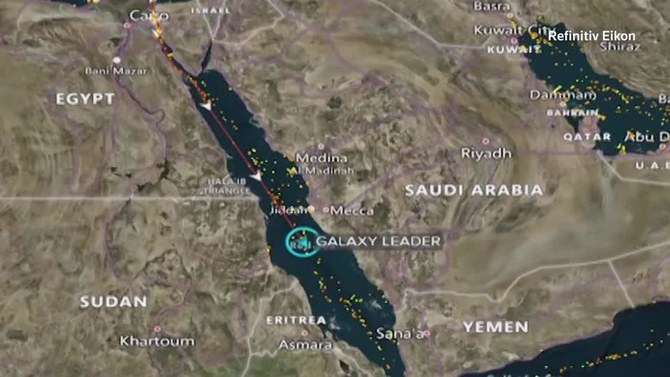 Yemen’s Houthis said on Sunday they seized an Israeli ship in the southern Red Sea and taken it to a Yemeni port. (Reuters)