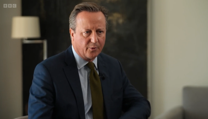 David Cameron linked Isreali security to Palestinian security. (BBC/Screengrab)