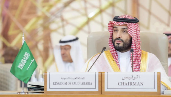 Saudi Crown Prince Mohammed bin Salman on Friday reiterated the Kingdom’s condemnation of Israeli violations in the Gaza Strip and the forced displacement of Palestinians in the enclave. (SPA)