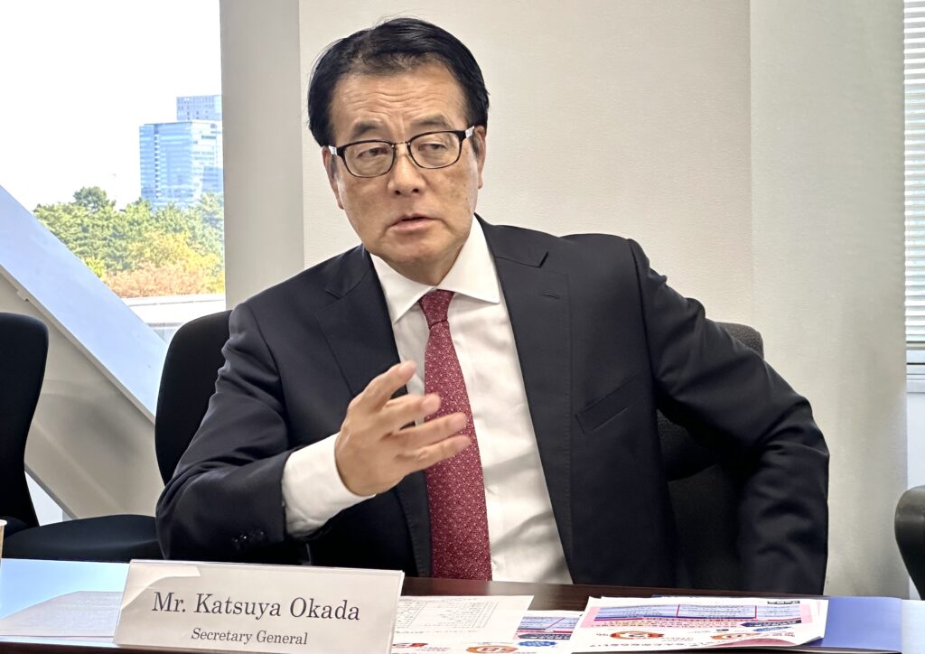 Okada said the Constitutional Democratic Party supports the position that a two-state solution that provides peace and security to both Israel and Palestine is the way to a 