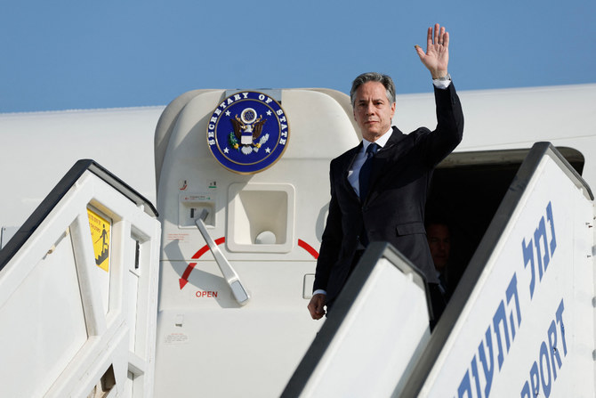 US Secretary of State Antony Blinken arrives on second visit to Tel Aviv to urge for a localised humanitarian ceasefire. (AP)