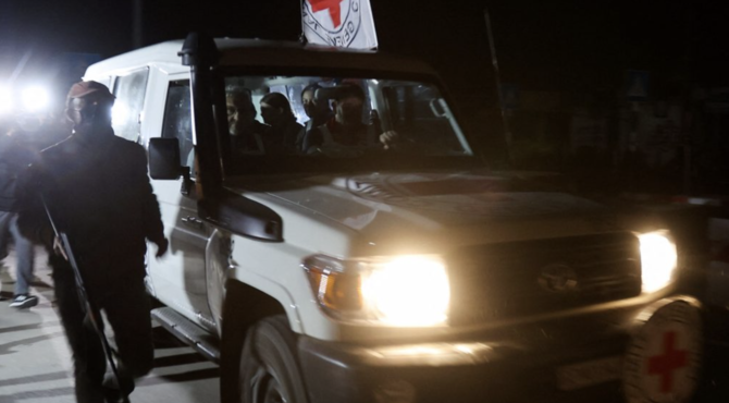 Hamas militants on Sunday freed 17 more hostages, including 14 Israelis, in a third set of releases under a ceasefire deal. (Reuters)