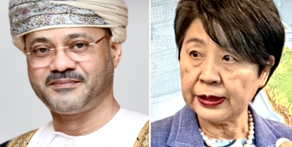 Japan and Oman agreed on closely cooperating to ensure the safety of civilians in the Gaza Strip. (ANJ/ Omani Foreign Ministry) 