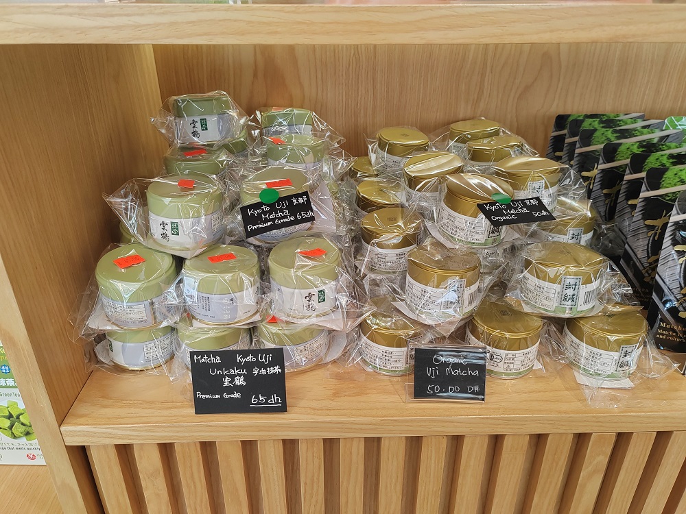High quality green tea, sweets, snacks and condiments were featured and being sold at the café.