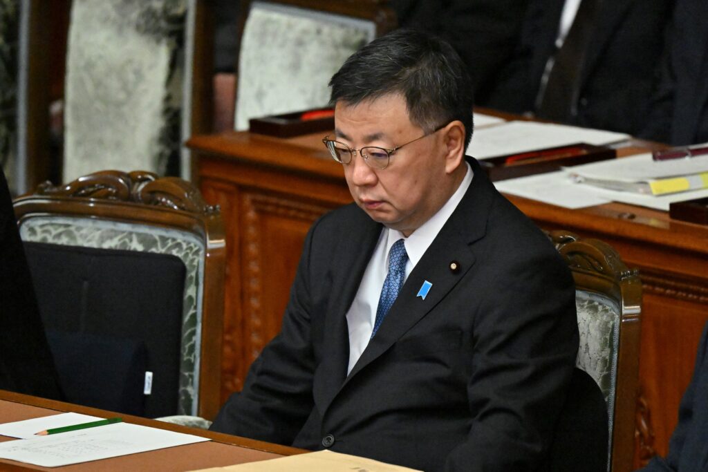 Investigators from the Tokyo District Public Prosecutors Office questioned former Chief Cabinet Secretary Hirokazu Matsuno, (AFP)