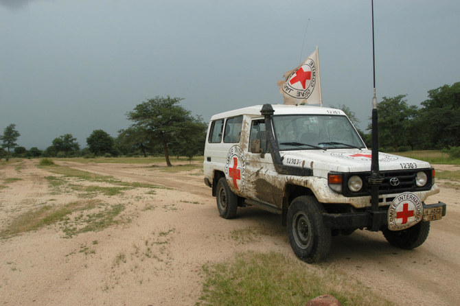 An attack on a humanitarian convoy of the International Committee of the Red Cross in Khartoum killed two people and injured seven Sunday, the ICRC said. (@ICRC_Sudan)