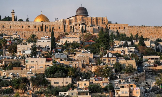 The Palestinian-majority neighborhood of Silwan, south of Jerusalem’s Old City. (AFP)