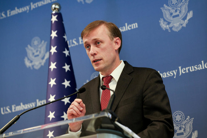 US National Security Advisor Jake Sullivan speaks during a press briefing, amid the ongoing conflict between Israel and the Palestinian militant group Hamas, in Tel Aviv, Israel. (Reuters)