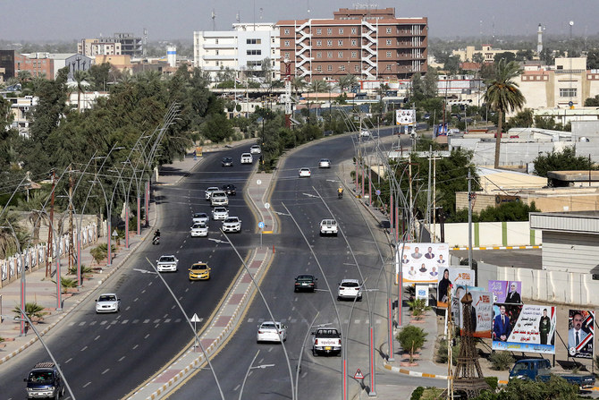 A mosque along the side of a road in the city of Ramadi, the capital of Iraq's central Anbar Governorate. (File/AFP)