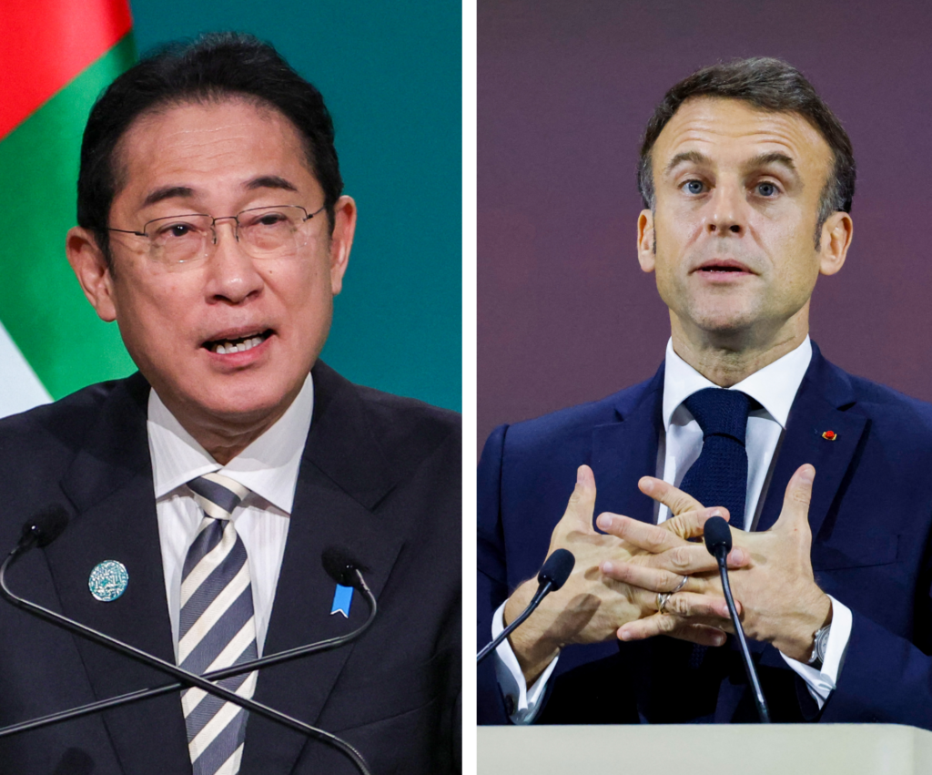 The road map says that Japan and France strongly oppose unilateral attempts to change the status quo by force. The two countries will shortly hold a meeting of a bilateral task force on economic security, according to the road map. (File.AFP)