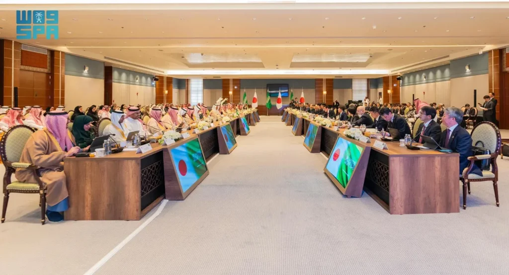 The second Japan-Saudi energy dialogue taking place in Riyadh on Sunday. (SPA)