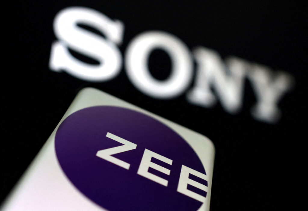Zee Entertainment and SONY logos are displayed in this illustration taken, September 1, 2022. (Reuter) 