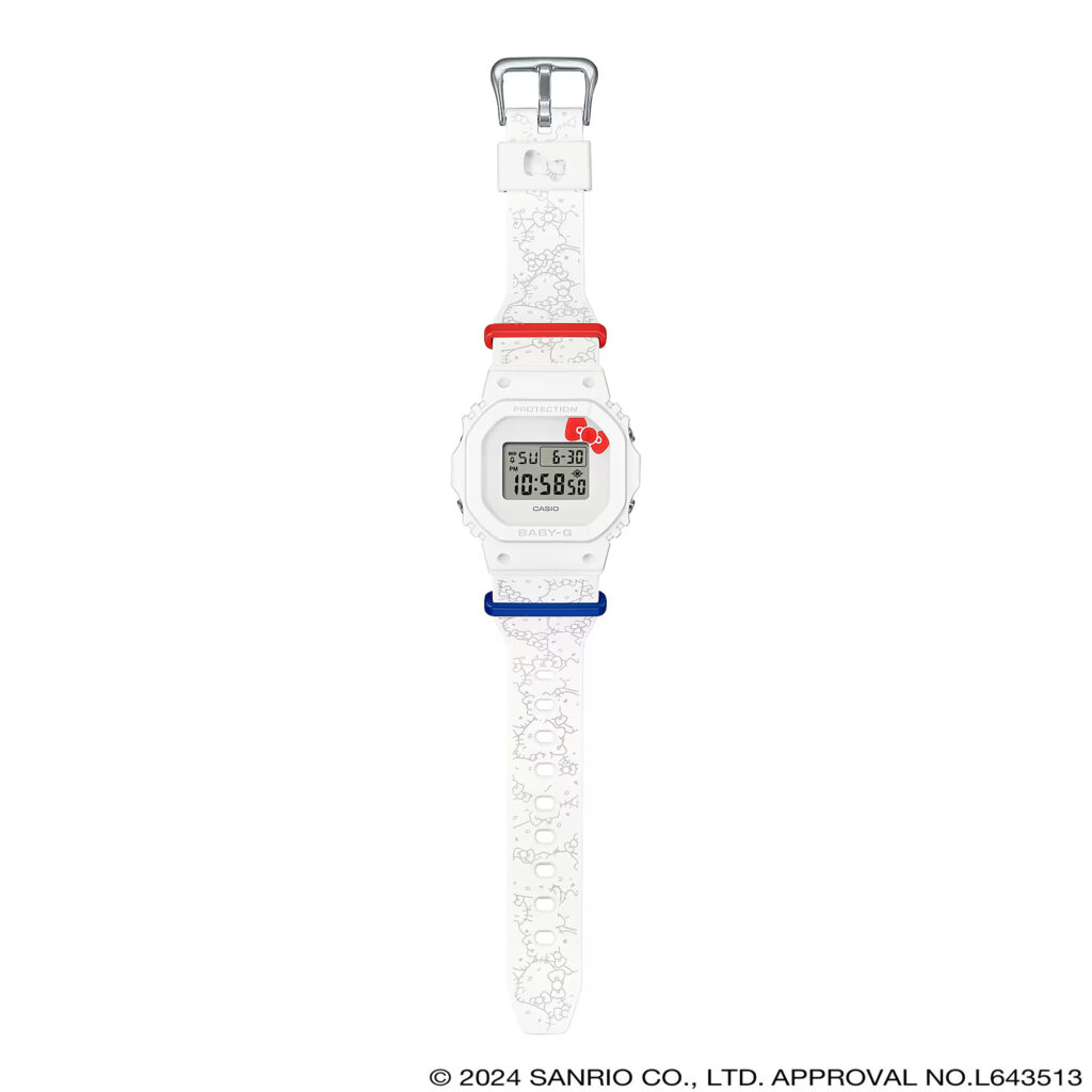 The Hello Kitty themed timepiece also celebrates Baby-G's 30th anniversary. (Casio) 