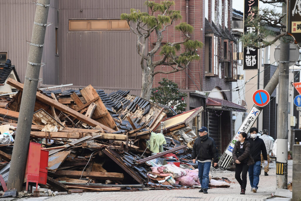 Multiple cases of COVID-19 and norovirus have been confirmed at evacuation centers in the city of Wajima and the town of Anamizu, according to the Ishikawa prefectural government. (AFP)