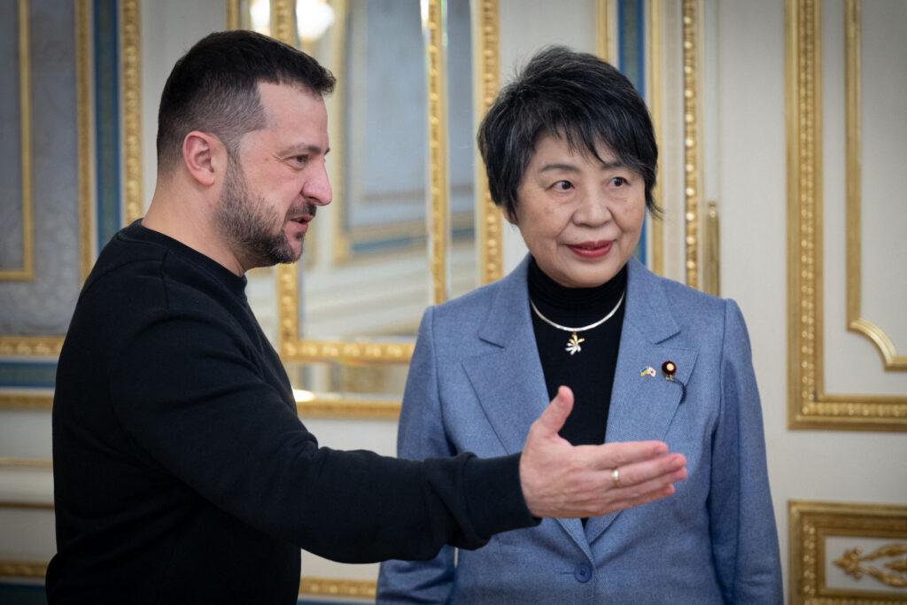 After her visit to Ukraine, Kamikawa is set to make a tour of eight countries until Jan. 18 including Finland, Sweden, the United States, Germany and Turkiye. (AFP)
